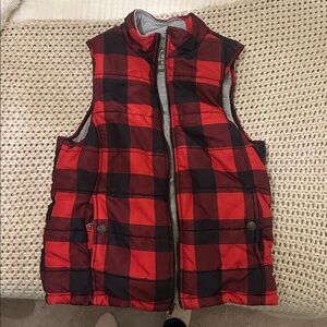 Natural Reflections Red and Black Checkered Vest Small
